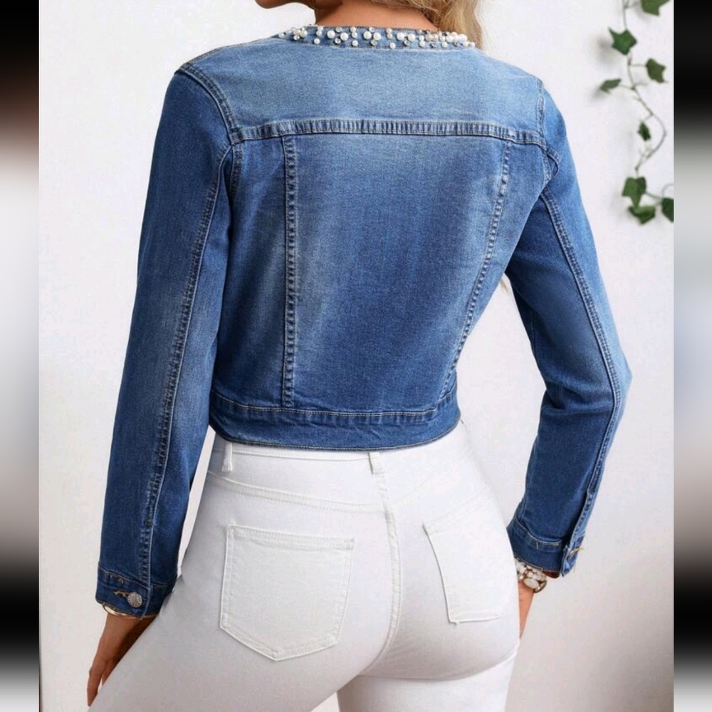 Women's Denim Jacket And Coat Long Sleeve, Fashionable For Summer - Picture 2 of 5